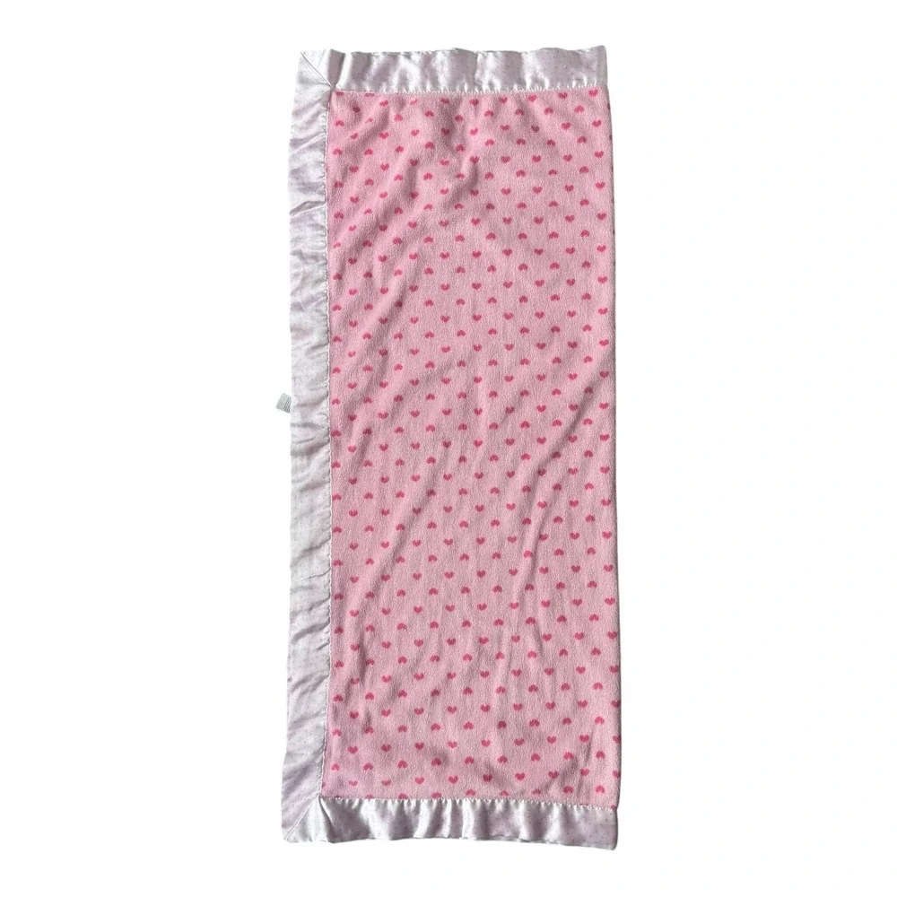 Just One You Carter's Mommy Loves Me‎ Pink Heart Bunny Rabbit Baby Blanket Satin